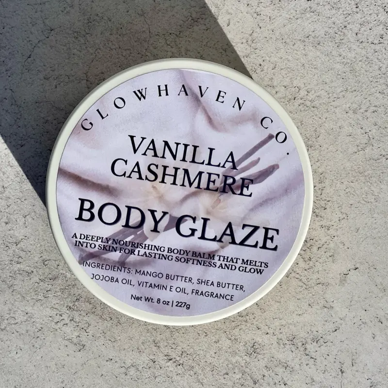 Glow Haven Co. Vanilla Cashmere Body Glaze | Warm Vanilla and Brown Sugar Scent Body Balm