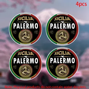 4pcs-Palermo Sicilia Sicily Sticker-car stickers for doors, windows, laptops, luggage, furniture and bumpers-durable adhesive vinyl material-Universal car sticker