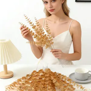 30pcs Artificial Eucalyptus Money Leaf Bouquet Stems, Wedding and Home Decor, Romantic Flower Arrangement, DIY Decoration