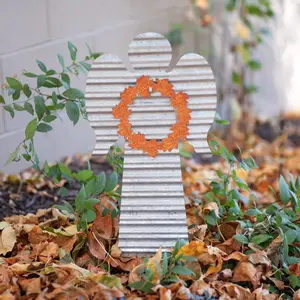10 1/2" x 18" Angel Yard Stake with 4 Interchangeable Wreaths