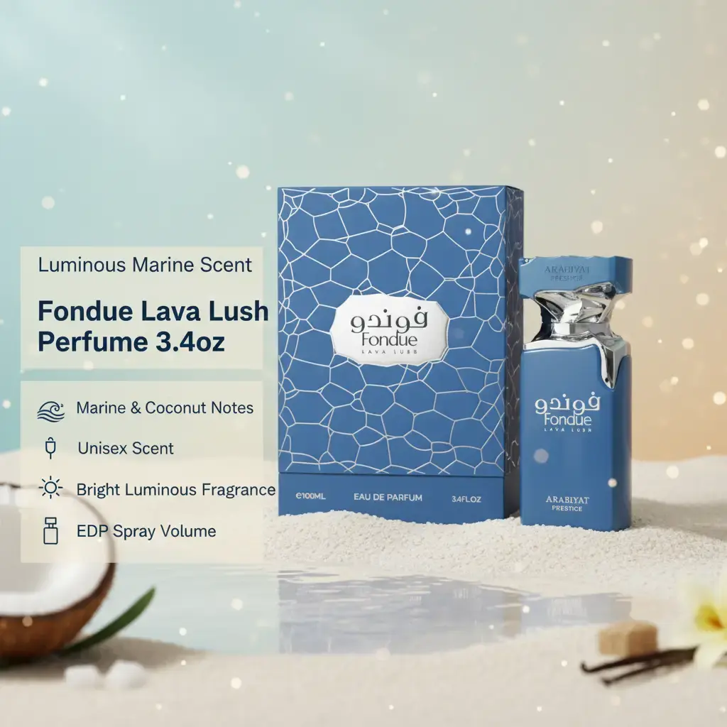 Arabiyat Prestige Fondue Lava Lush EDP - 3.4 fl oz (100 ml) Single Item Aromatic Spray Bottle Unisex Gourmand Perfume with Arabian Scent, Vanilla, Coconut & Marine Notes (3 to 3.9 fl oz Range), Vanilla Scents