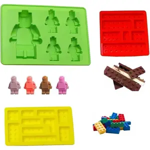 Building Brick Candy Mold   Robot Mold Set of 3 Ice Trays Ideal Making Melted  Fondant Cake Jelly  for  Party