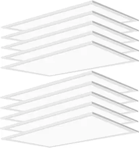 SEURON 10Pack 2x4 FT LED Panel Lights 5000K Daylight White Color 0-10V Dimmable 110-277V Energy Efficient Modern Edge-Lit Design 7800 Lumens ETL Listed for Office Voltage Range
