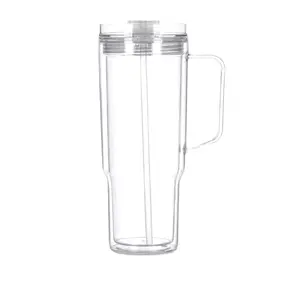 Snowglobe Personalized 40oz Tumbler with Handle and Straw, Clear Design, Ideal for Drinks and Beverages