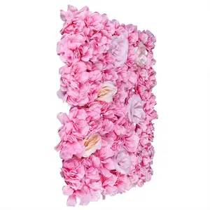 12 Pcs Artificial Flower Wall Panels 60x40cm 3D Flower Background for Wall, Wedding Flower Decorations Wall Silk Rose Panels