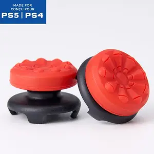 2026 New  FPS Thumbsticks Inferno Red For PS4/PS5 For Xbox X/S/One For Switch Pro Controller Thumb Grips Gaming Accessories Console Accessories | 1 High-Rise, 1 Mid-Rise  ,Ideal Festival gifts for family and friends