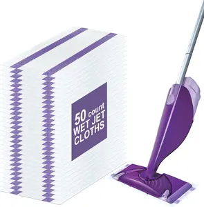 50 Count Disposable Wet Pads Refill for Swiffer Wet Jet Spray Mop,Wet Jet Pads for All Floor Types,Disposable Multi Surface Wet Jet Hardwood Floor Cleaner for swiffer Wet Pads Refill