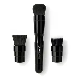 blendSMART Everyday Beauty 3 Heads Set - Motorized Handle with Foundation Powder & Blush Brushes for Flawless Makeup Application
