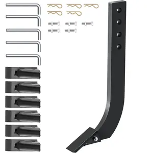 Tuspuzz Box Blade Shank,  18'' Scarifier Shank, 4 Holes Box Scraper Shank, Ripper Shank with Removable Tapered Teeth and Pins, Adjustable Shanks Assembly for Replacement, Digging, Plowing, 5PCS