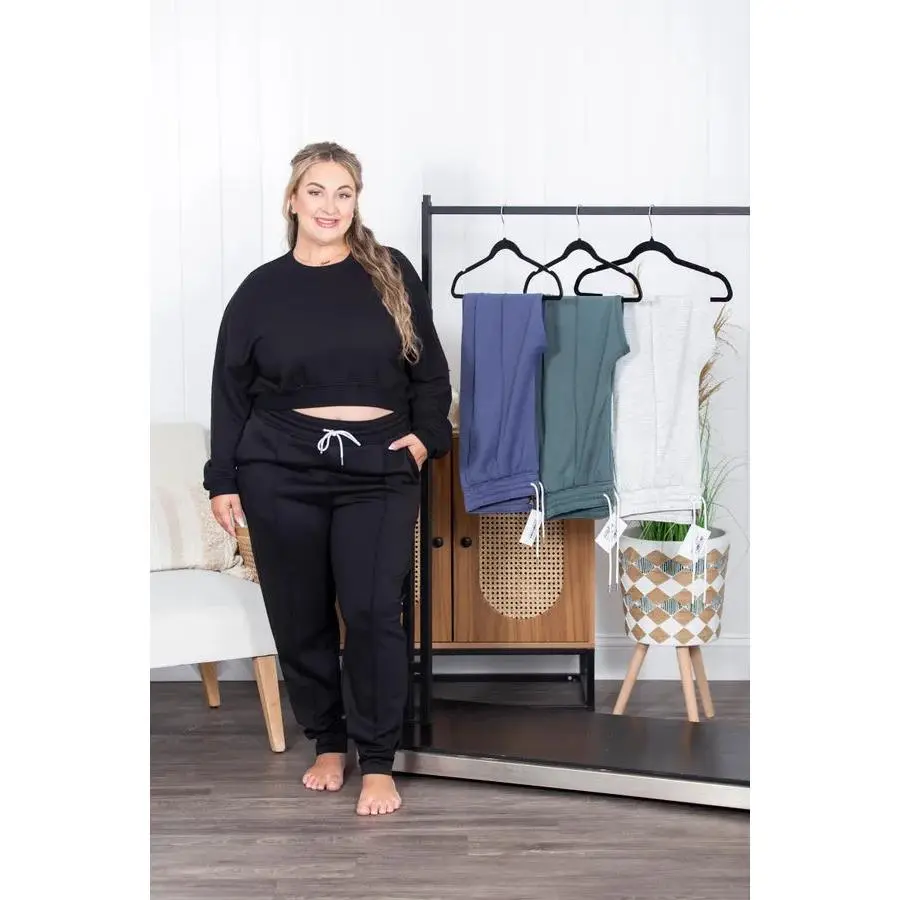 Women's Heathered Polyester Blend Sweatpants - Casual Loungewear with a Drawstring Waist and Pockets, True-to-Size Relaxed Fit Available up to 3X, Casual Wear, Heathered Look, Spandex Blend, Elastane