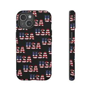 Patriotic USA Flag iPhone Case, Protective Tough Phone Cover Suitable for iPhone 17-11 Pro Max/Plus and  Samsung Galaxy S23-25