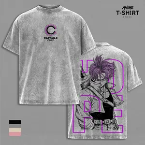 Trunks - DBZ Graphic Tee Vintage Washed Shirt Unisex Streetwear Anime Shirt Future Trunks Saiyan Tee DBZ Z Shirt Gift for Anime Lovers DBZ Fans