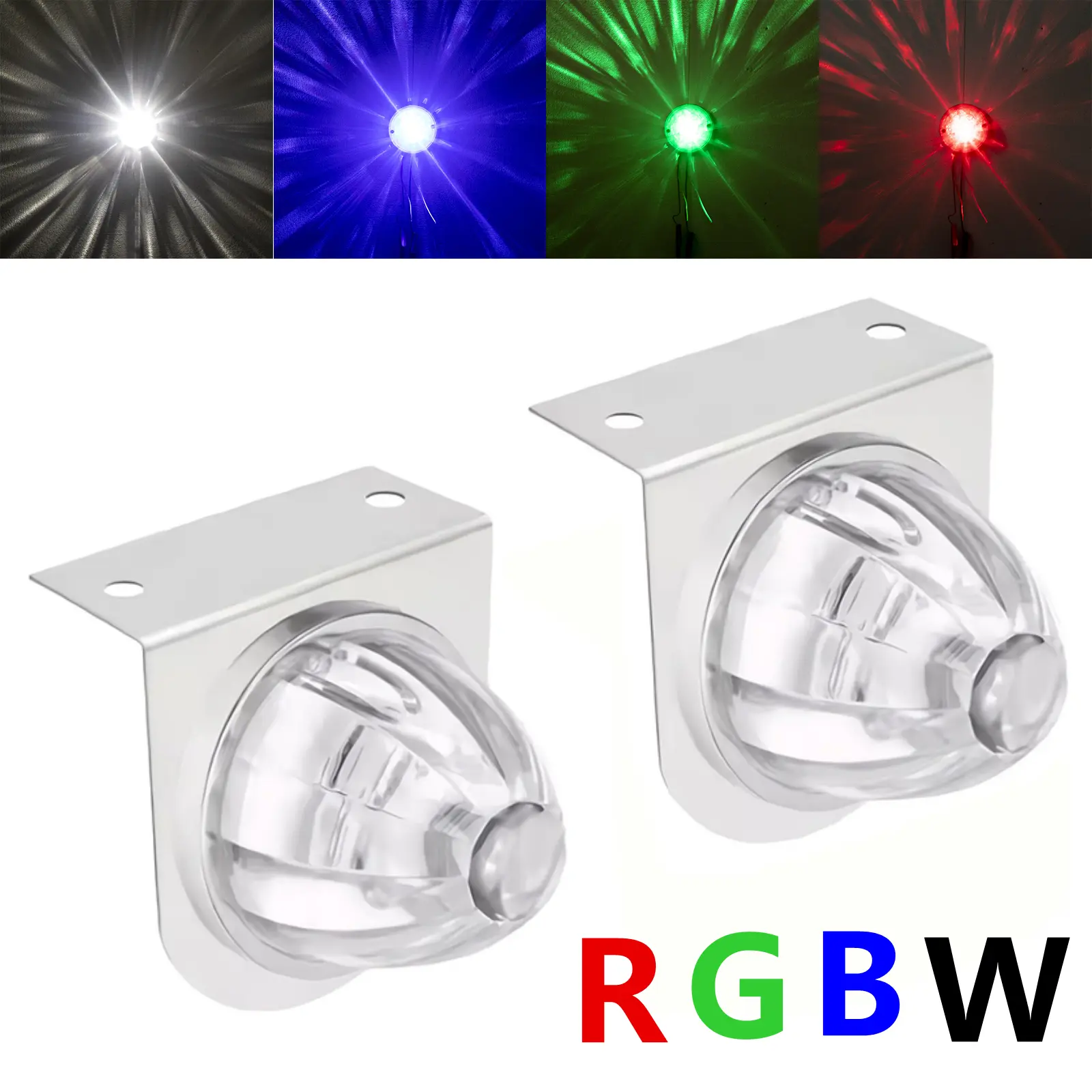 High Brightness LED Watermelon Marker Lights, 12V-24V IP67 Rated Waterproof Flush Mount Truck Accessories with Steel Plastic Brackets for Semi Truck, Trailer, Includes Brackets