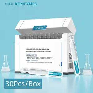 KOMFYMED Recombinant Collagen Restoration Single Use Essence 1.5ml*5pcs/30pcs/box 1Box Hyaluronic Acid Serum for Sensitive Skin Fresh Hygienic Travel-friendly Redness Relief & Skin Barrier Repair radiant hyaluronic skin