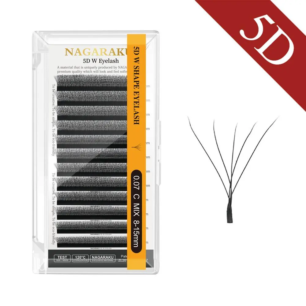 NAGARAKU 5D W Shape Pro Max Premade Volume Fans Eyelash Extensions Bundle Eyelashes Clover Bloom Autofan Mesh False Lashes