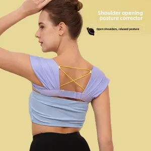 Open shoulder posture with anti-hunchback device, elastic artifact, adult female invisible beauty, inner back piercing correction Healthcare Tool Support Soft Iris Purple