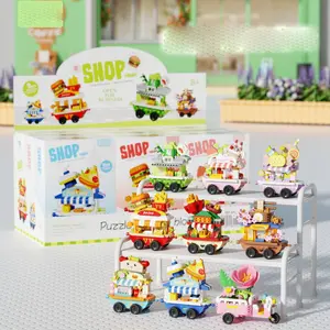 Bee Kingdom Micro Particle Mini Vending Cart Series Display Piece Gift Building Blocks Compatible Lego Toy, Fun Collectible Model