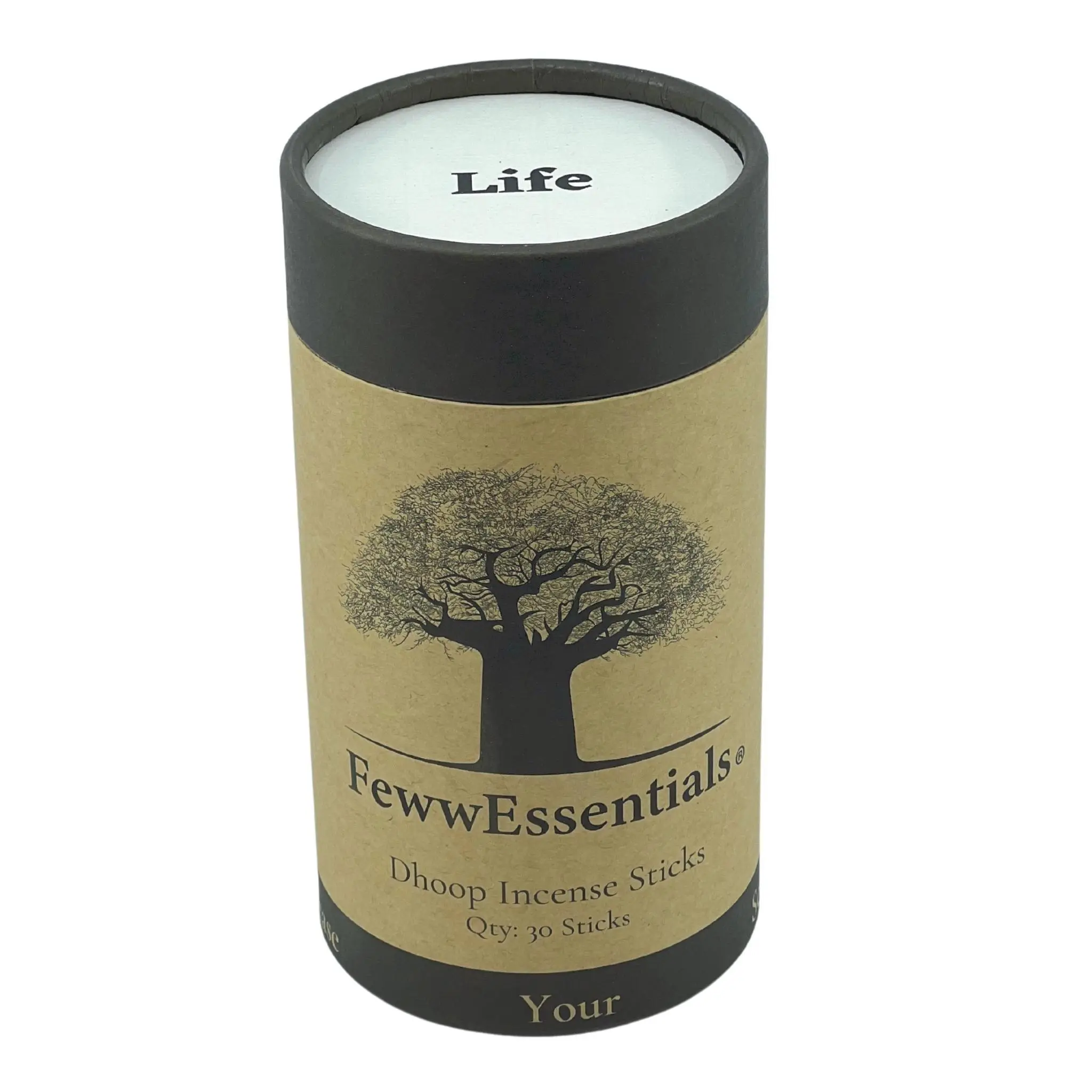 FewwEssentials® Dhoop Incense Sticks - Life | Aromatic Wood Powder, Natural Herbs & Spices | Light with Purpose