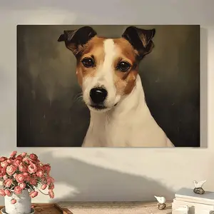 Vintage Jack Russell Terrier Canvas Art - Home Decor Frame Hanging Decoration, Perfect Holiday Gift, Can Be Hanged Directly