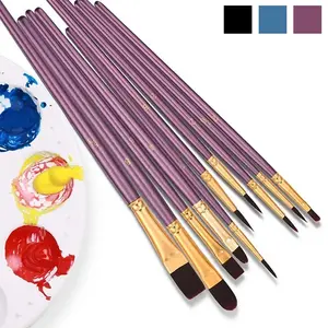 Oil Painting Brush Set, 10pcs/set Watercolor Painting Brush, Professional Art Supplies for Watercolor, Oil, Acrylic Painting, Face Painting, Travel Watercolor Set, Multifunctional Paint Brush
