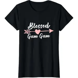 100% Cotton Blessed Gam-Gam Arrow Heart Love Grandma Cute Funny GamGam T-Shirt