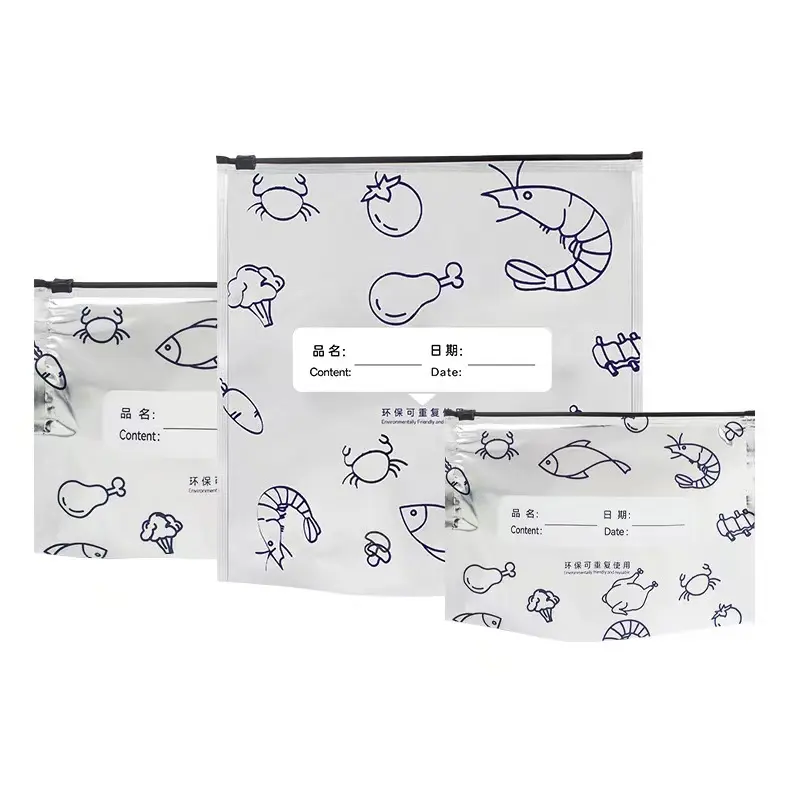 Eco-Friendly Thick Reusable Aluminum Foil Zipper Bags Set - 30-Piece, 3 Sizes (10S+10M+10L, 20cm/7.9in Range), Airtight Waterproof Resealable Freezeable Food Storage Containers for Meat, Vegetables, Kitchen Organization