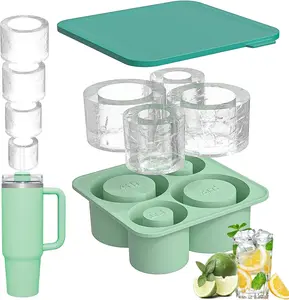 Ice Cube Tray with Lid, 4 Sizes Silicone Ice Molds for Stanley 20Oz-30Oz-40Oz Tumbler Cup BPA-Free ... Kitchen Utensils