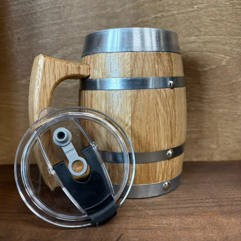 24oz Oak Barrel Mug personalized laser engraved