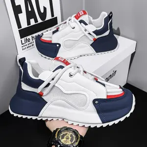 Sporty shoe Men's fashionable skateboarding shoes, casual, breathable, lightweight, comfortable, sports shoes, thick soled, wear-resistant, anti slip, sweat proof, fitness training shoes