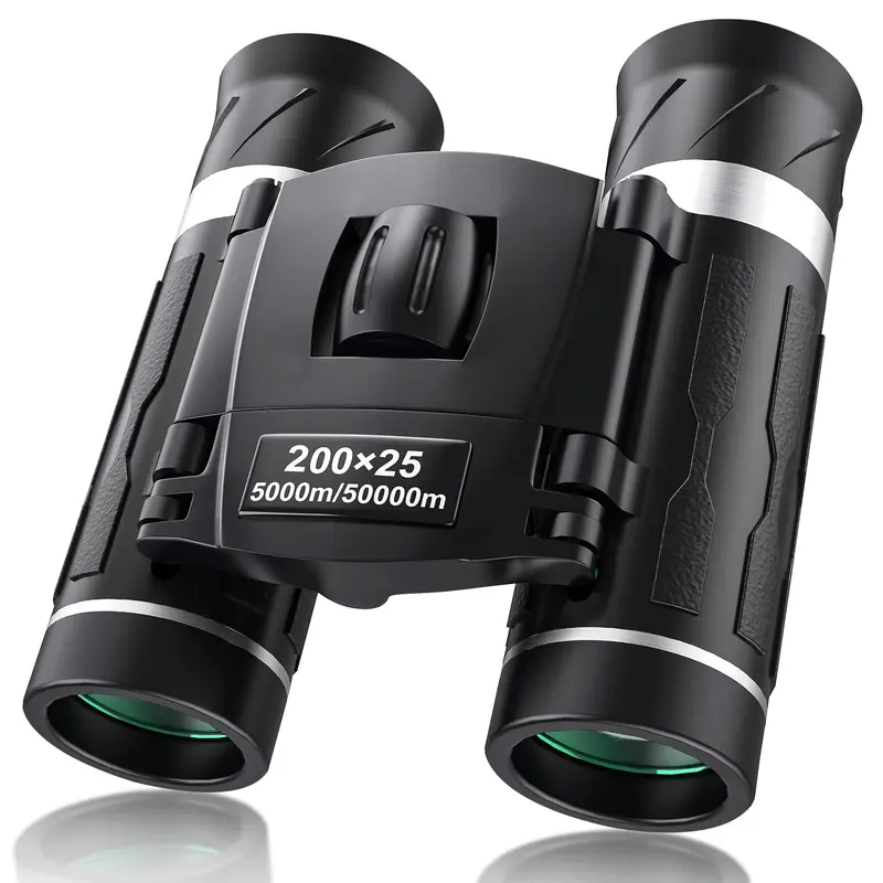 200x25 Compact Binoculars for Adults & Kids High-Powered Mini Pocket Waterproof for Bird Watching Hunting Concert Traveling FMC Coating Easy Focus Lightweight Gift