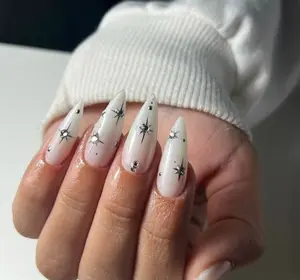 Starry Press On Nails: Handmade Faux Acrylic Gel Nails