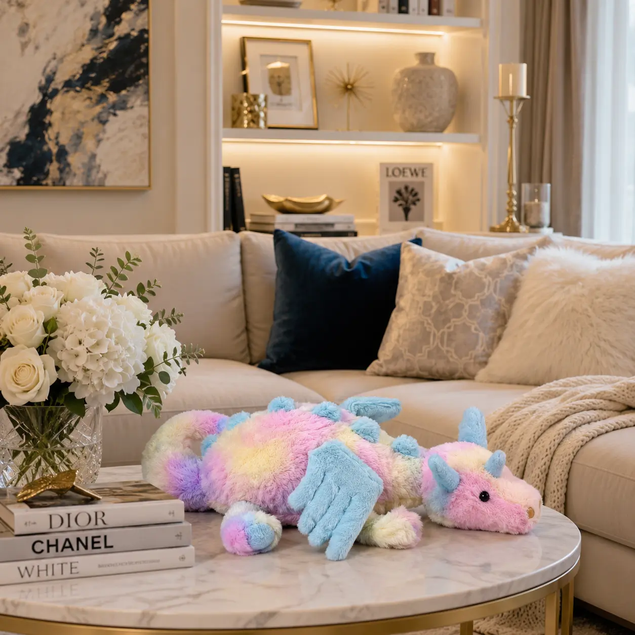 (JELLYCAT) Cute Pastel Dragon Plush Toy 50cm – Ultra Soft Stuffed Dragon Animal for Kids, Girls & Fantasy Lovers