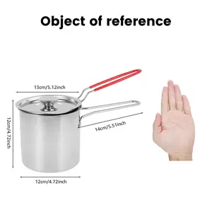 Clearance! 4.7X4.7in Mini Pot Small Deep Fryer with Strainer Basket and Handle Stainless Steel Cookware Frypot+Basket+Lid