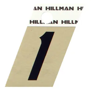 Hillman Group 840476 1.5 in. Black & Gold Glossy Aluminum Angle-Cut Adhesive Number - 1