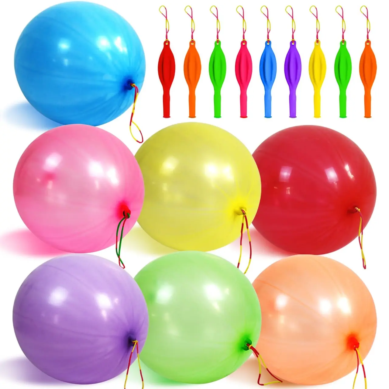 30Pcs Punch Balloons, Thickened Neon Punching Balloon Heavy Duty Birthday Party Favors for Kids Weddings Supply