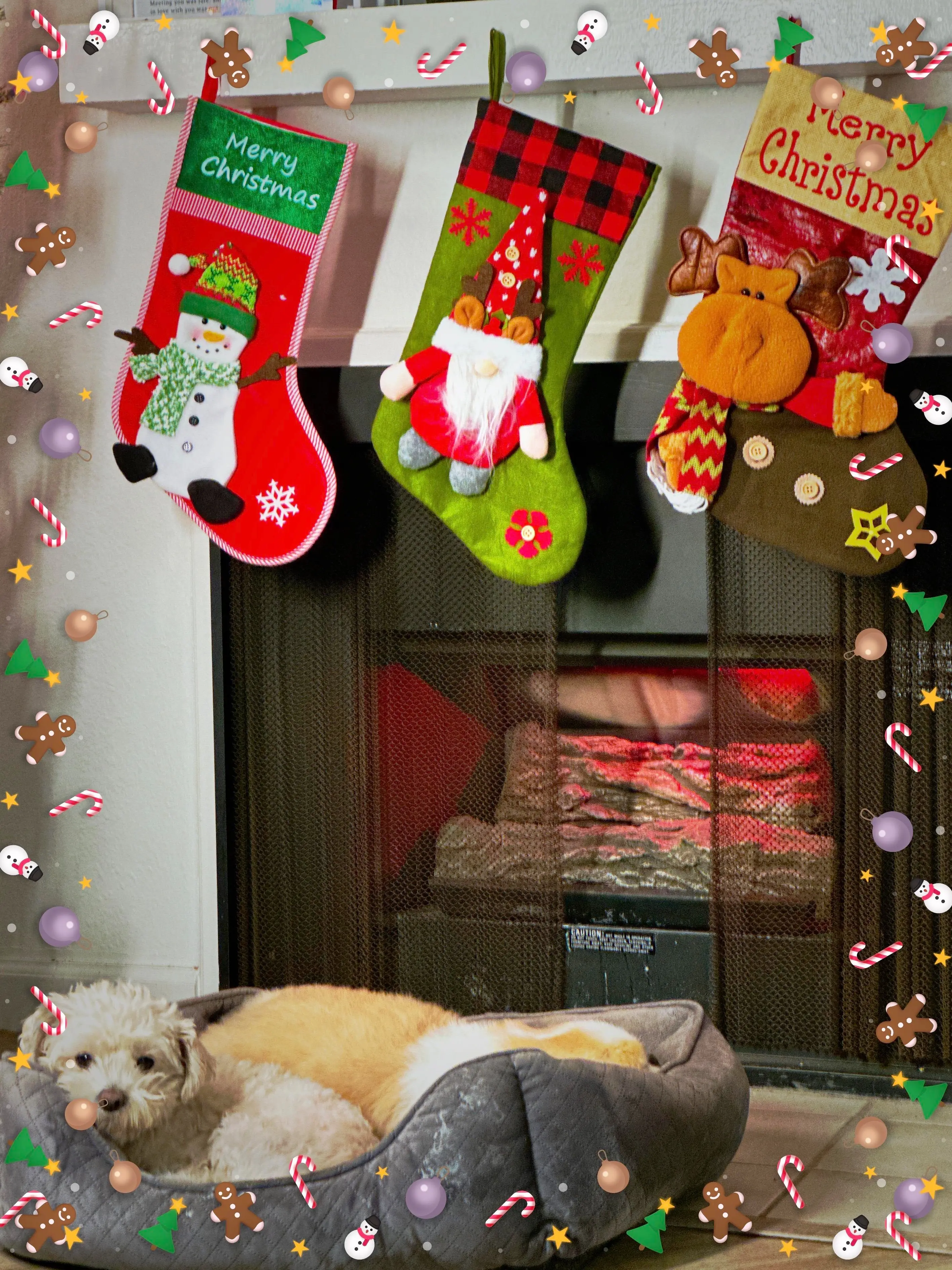Huge! 18inches !Super Colorful Decorative Christmas Stockings - Large! 18 inches long! Super Stuffers! Traditional Gifts Ornaments Decoration