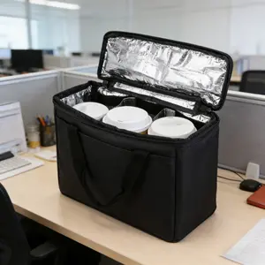 1pc Portable Drink Caddy, Insulated Cup Holder Bag for Coffee Delivery & Travel, Lightweight Insulated Pack, Thermal Bag