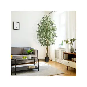 GIKPAL Artificial Olive Tree,  6FT Tall Artificial Plants For Home Office Decor, Indoor Fake Potted Tree With Natural Wood Trunk And Lifelike Fruits