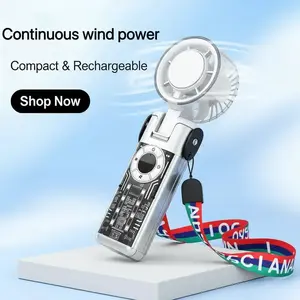 Mini Portable Handheld Clip Fan, 3-in-1 Rechargeable 4000mAh with LED Ambient Light, 5 Speeds, Adjustable Ice-Cooling Airflow - USB Personal Cooling Fan for World Cup 2026 - The Perfect Collectible Fan Gear for USA, Canada & Mexico Host City Travelers