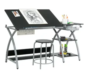 Studio Designs Deluxe Adjustab le Craft Statio n with Stool