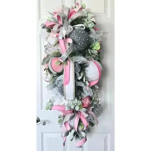 Christmas Wreath - Pink & Silver Ornament Swag