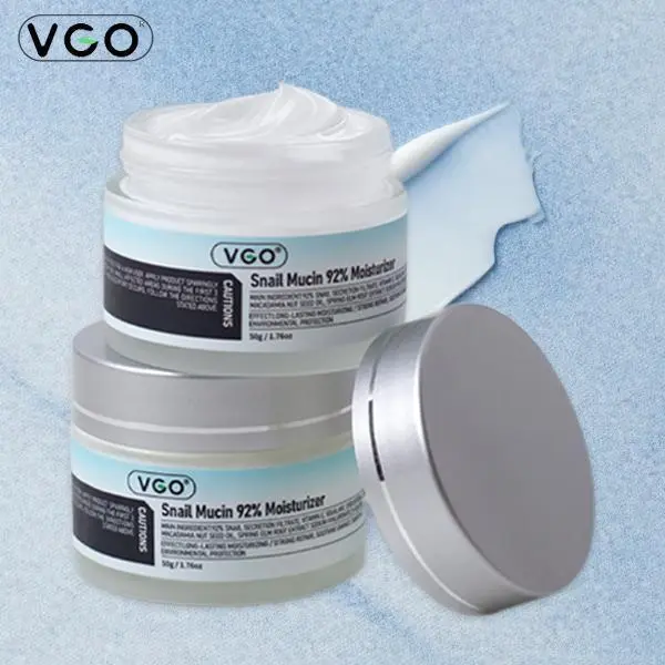 VGO Snail Mucin 92% Moisturizer 50gDaily Face Gel Cream and Vitamin C Facial SerumEssence moisturizer Skincare Hyaluronic Skin RepairComfort Anti-Wrinkle Moisturizing Cream
