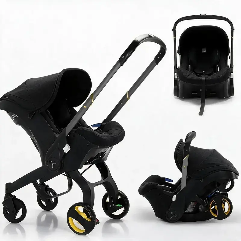 All-in-1 Convertible High-View Baby Stroller, Latch Base-Free Infant Carriage, Reversible Seat, Lightweight Foldable Travel Stroller, Ideal Baby Shower Gift for Newborns alloy metal material 4-wheel travel toddler stroller pram