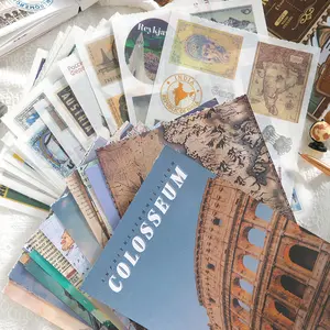 SIMNO Travel Series Sticker Book – Vintage Creative Journal Decorations, INS Style Scrapbook & Background Paper