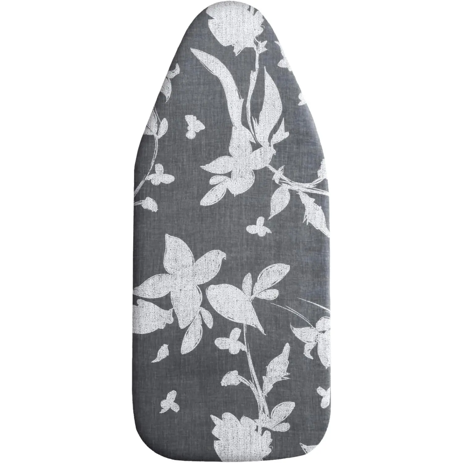 Small Ironing Board Cover Scorch Resistant, Cotton Table top Ironing Board Cover with Padding Heat Reflective Heavy Duty Pad (Grey Floral, 12.5"x32")