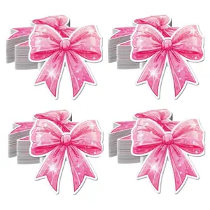 40-Pack Pink Glitter Bow Shaped Napkins - Sparkling Decorative Disposable Napkins, Doubles as Party Tableware for Styling & Guest Bathroom Hand Towels