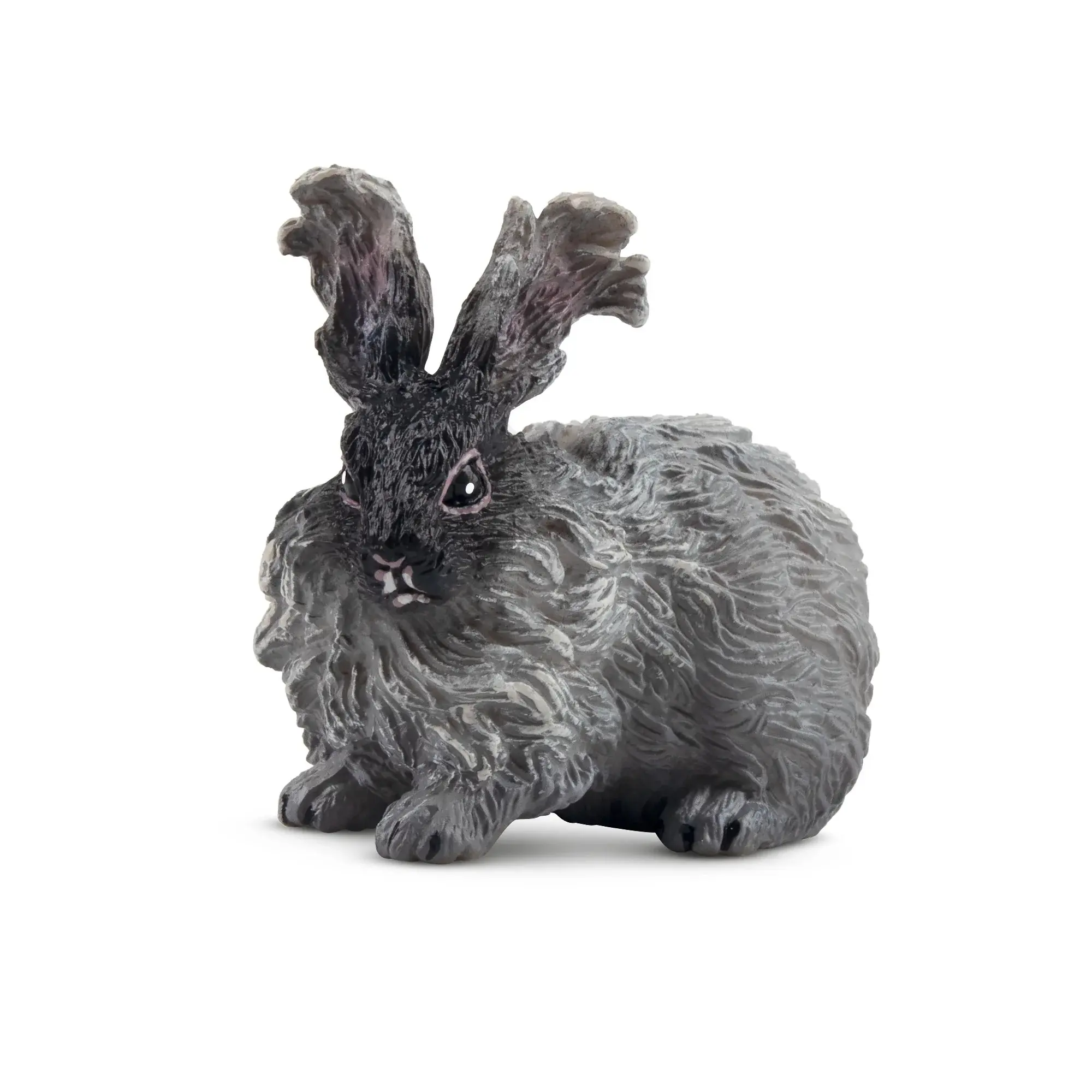 Toymany Hand-Painted Angora Rabbit Figurine – Realistic Animal Model, Perfect for Early Education, Montessori Sensory Play, Cake & Party Decorations, Desk & Home Décor, Thoughtful Gifts, and Collectible Figurine