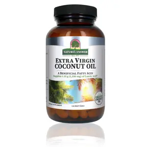 Nature's Answer Extra Virgin Coconut Oil 120 Softgels | Organic Coconut Oil | Multi-Purpose | Non-GMO | Ideal for For Hair, Skin | Gluten Free | Paleo Friendly  | Single Count