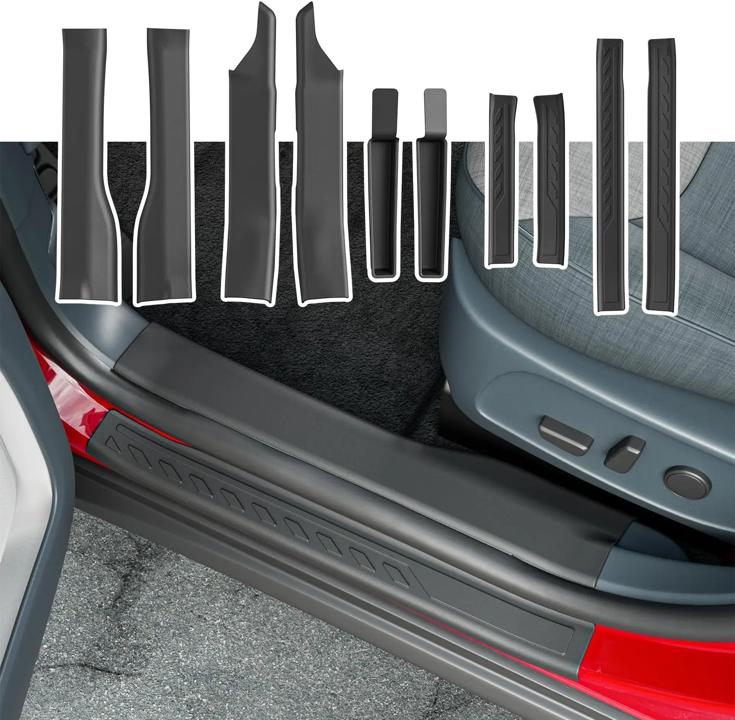 [Fits 22-26 Maverick] Interior Exterior 10 PCS Door Sill Protector Compatible with 22-26 Ford Maverick Door Entry Guard Door Sill Guard Replacement for 2022-2026 Ford Maverick Accessories