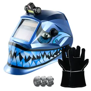 Welding Hood Auto Darkening Welding Helmet with Light True Color 1/1/1/2 Top Optical Clarity Wide Shade 9-13 Welding Mask with Grinding Weld Helmet